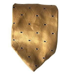 Andrew Fezza New York Silk Tie Mens Gold Necktie - Made in U.S.A.